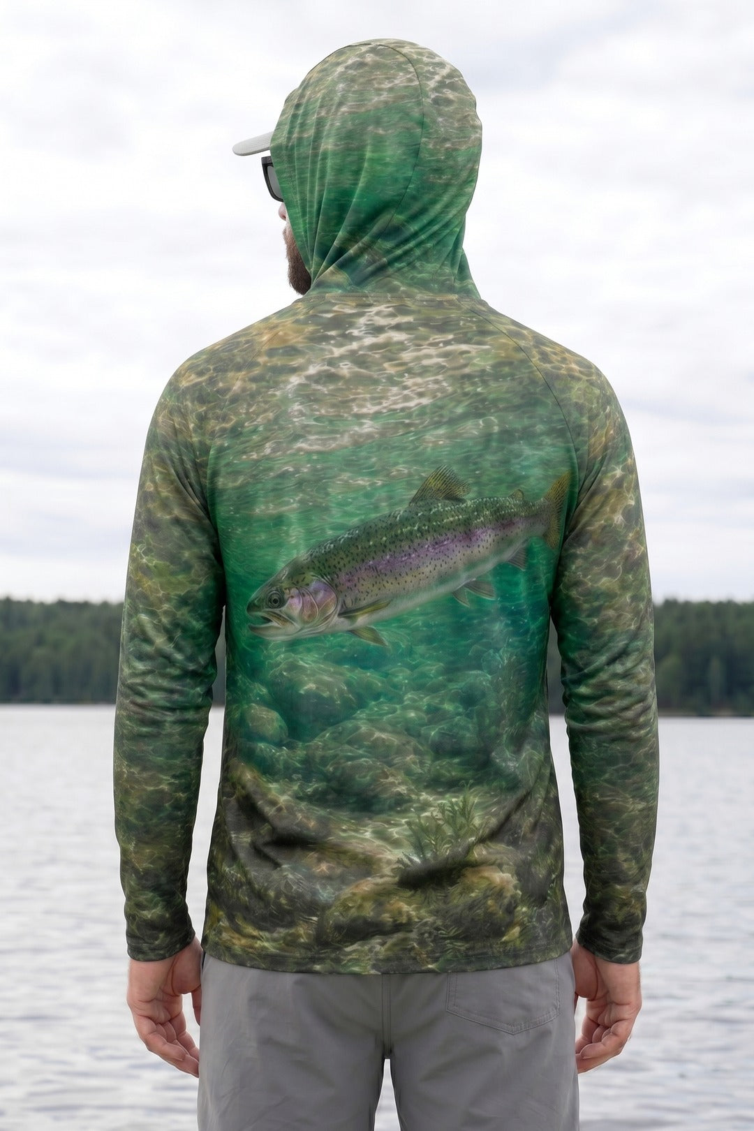 AirLite Fishing Sun Hoodie - Rainbow Current Glide - MHL012 lifestyle artwork side