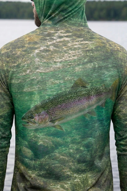 AirLite Fishing Sun Hoodie - Rainbow Current Glide - MHL012 lifestyle artwork zoom