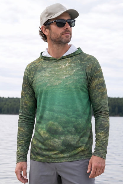 AirLite Fishing Sun Hoodie - Rainbow Current Glide - MHL012 lifestyle opposite side