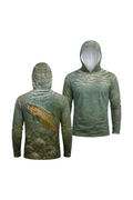 AirLite Fishing Sun Hoodie - Rainbow Trout Currentline - MHL016 two shirts front artwork