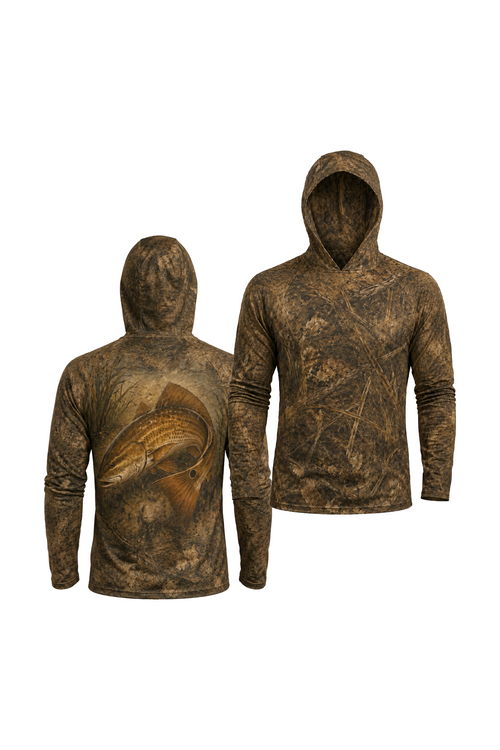 AirLite Fishing Sun Hoodie - Redfish Copper Tide Edge - MHL35 image 1