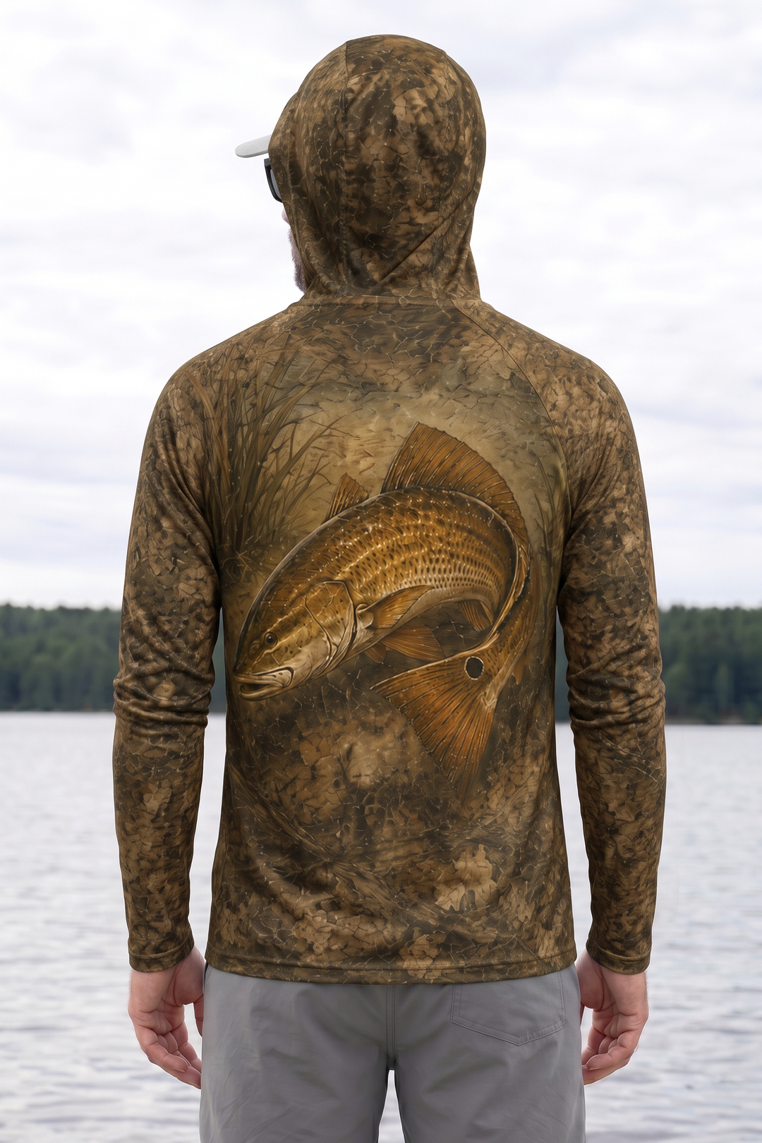AirLite Fishing Sun Hoodie - Redfish Copper Tide Edge - MHL35 image 2