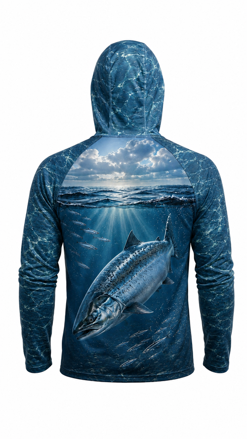 AirLite Fishing Sun Hoodie - River Salmon Depths - MHL32 image 1