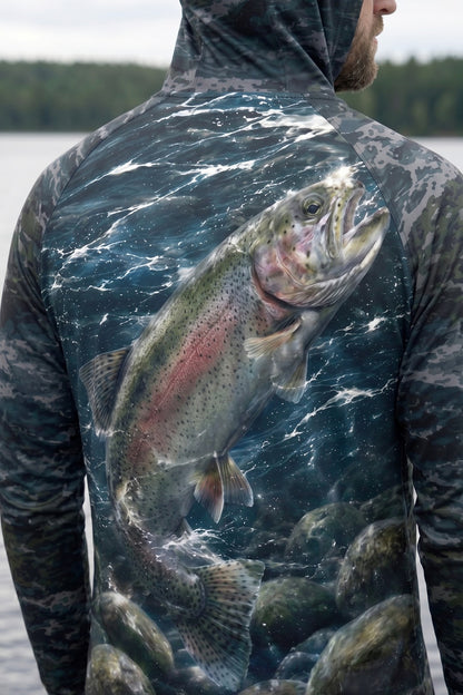 AirLite Fishing Sun Hoodie - River Trout Breaker - MHL008 lifestyle artwork zoom