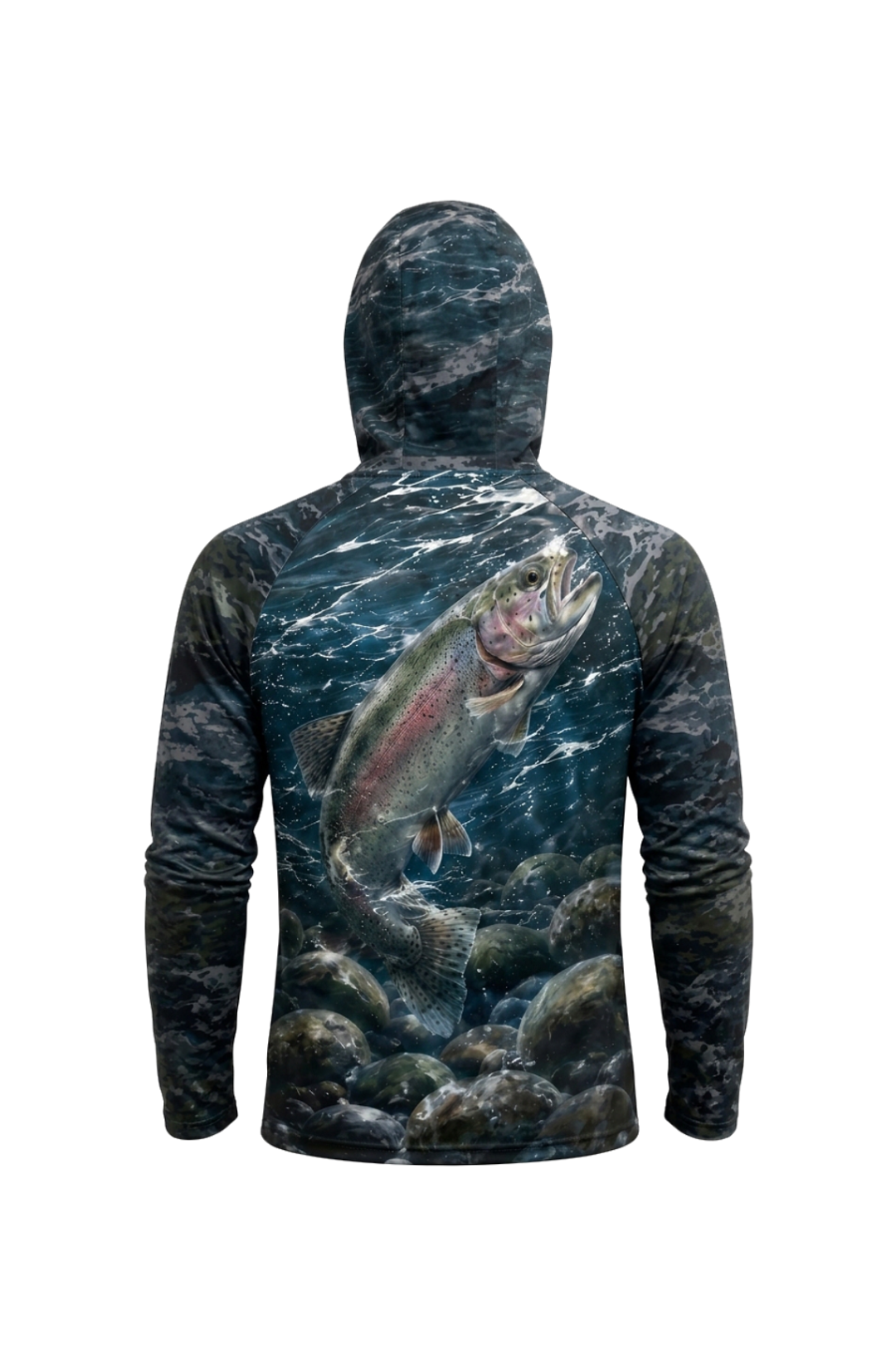AirLite Fishing Sun Hoodie - River Trout Breaker - MHL008 mockup artwork side