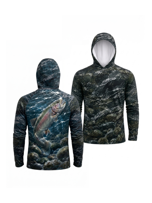 AirLite Fishing Sun Hoodie - River Trout Breaker - TBT107 lifestyle artwork side