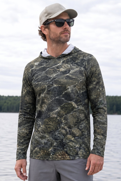 AirLite Fishing Sun Hoodie - River Trout Strike - MHL009 lifestyle opposite side