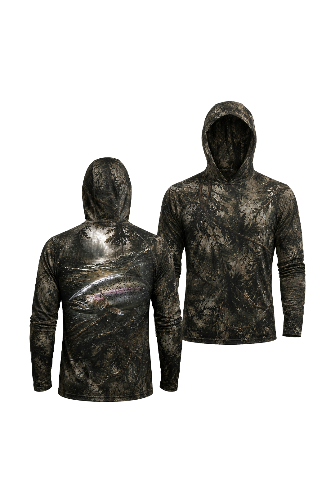 AirLite Fishing Sun Hoodie - River Trout Timber - MHL26 image 1