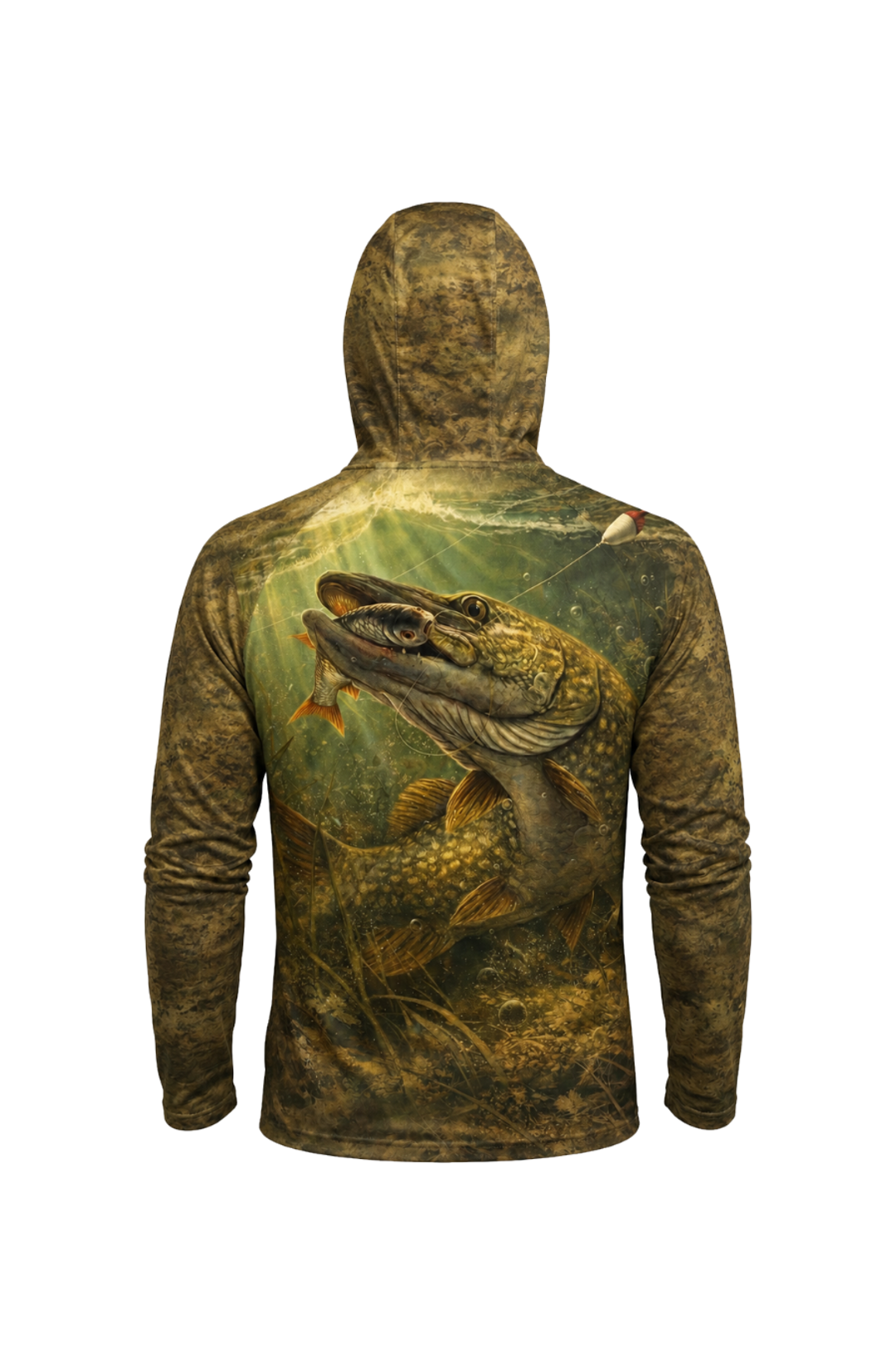 AirLite Fishing Sun Hoodie - Roughwater Pike Feed - MHL005 mockup artwork side