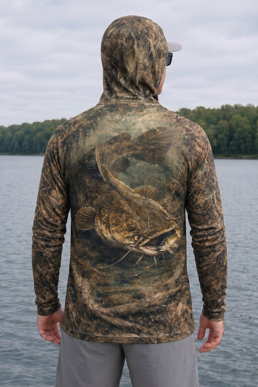 AirLite Fishing Sun Hoodie - Stillwater Catfish - MHL001 lifestyle artwork side