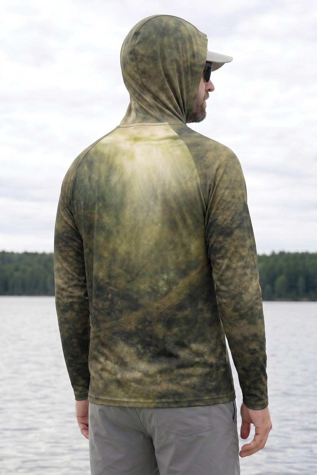 AirLite Fishing Sun Hoodie - Timber Bass Sunray - MHL003 lifestyle opposite side