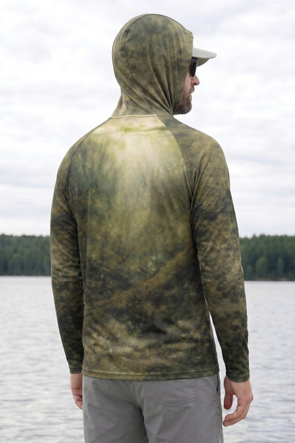 AirLite Fishing Sun Hoodie - Timber Bass Sunray - MHL003 lifestyle opposite side