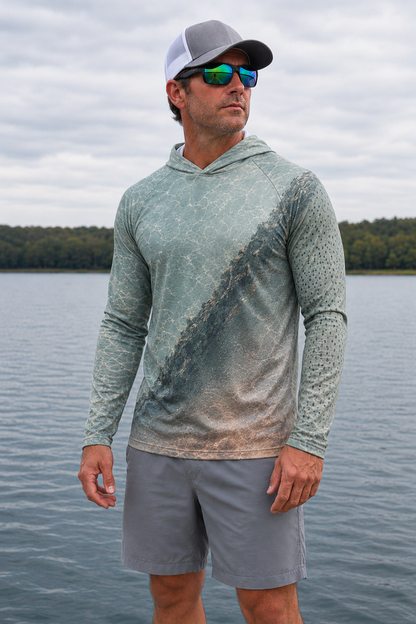 AirLite Fishing Sun Hoodie - Wild Lahontan Trout - MHL010 lifestyle artwork side