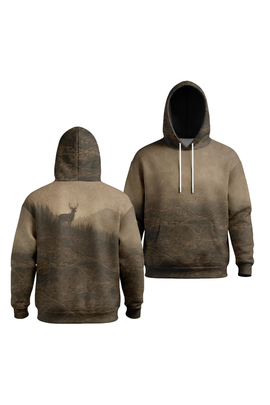 Performance Fleece-Lined Hoodie - Mountain Ridge Deer Silhouette image 1