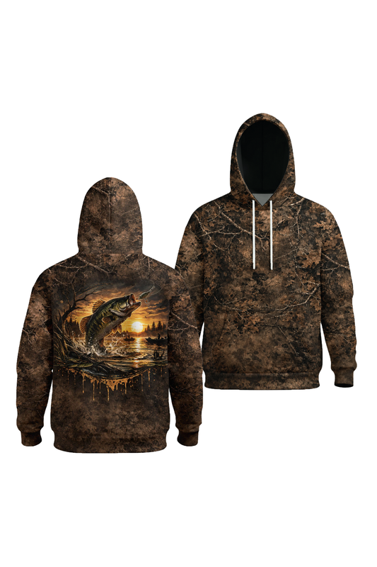 Performance Fleece-Lined Hoodie - Sunset Bass Strike image 1
