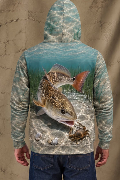Performance Fleece-Lined Hoodie - Clear Flats Redfish Hunt image 2