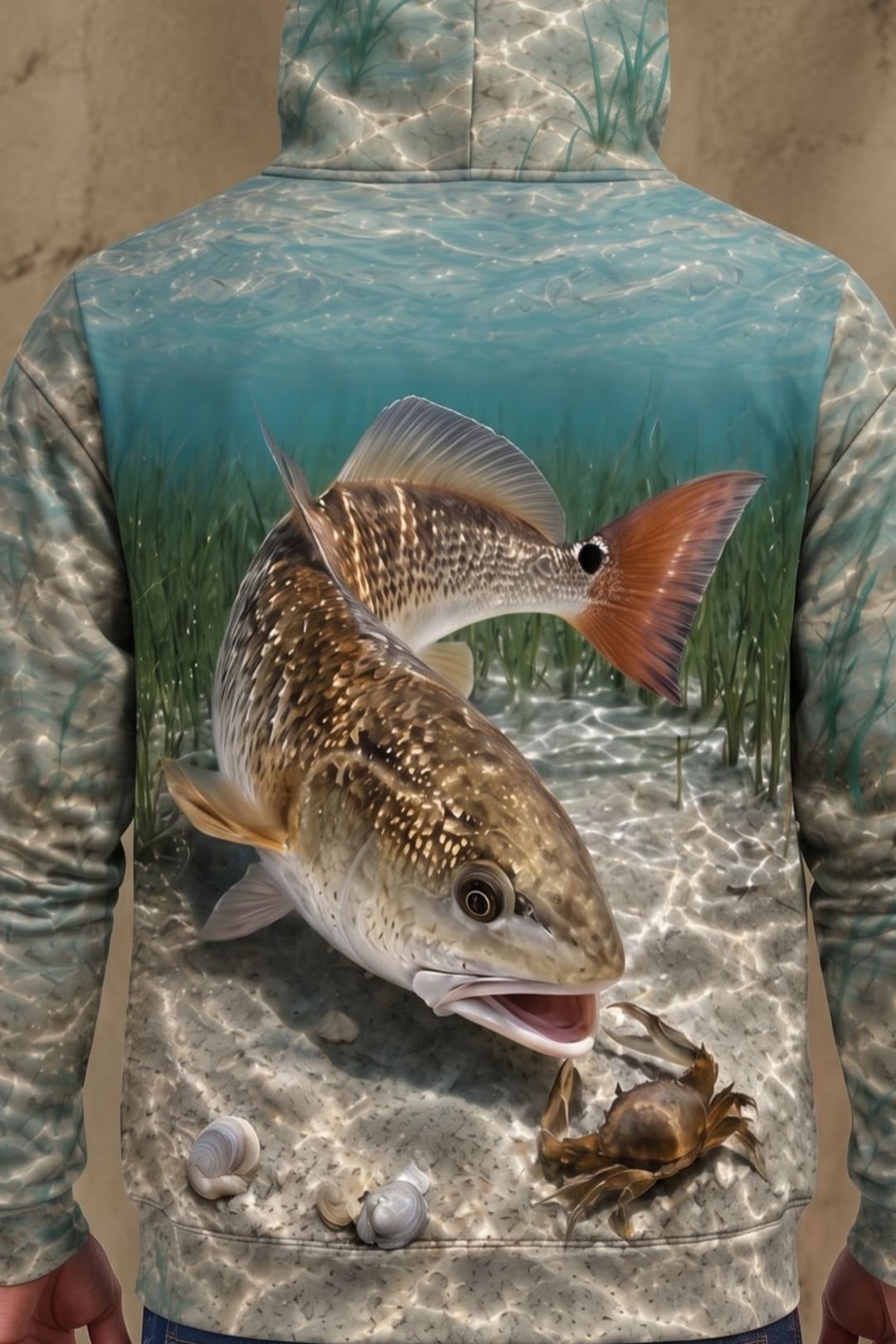 Performance Fleece-Lined Hoodie - Clear Flats Redfish Hunt image 4