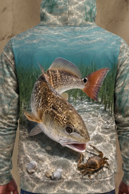 Performance Fleece-Lined Hoodie - Clear Flats Redfish Hunt image 4
