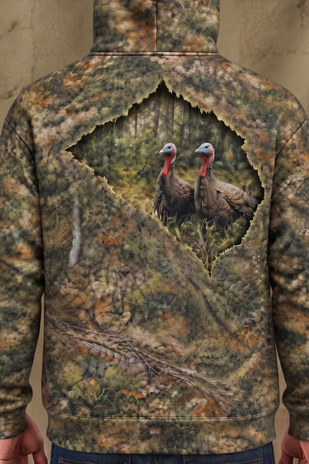 Performance Fleece-Lined Hoodie - Woodland Turkey - WG1T image 4