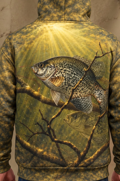Performance Fleece-Lined Hoodie - Sunlit Timber Crappie image 4