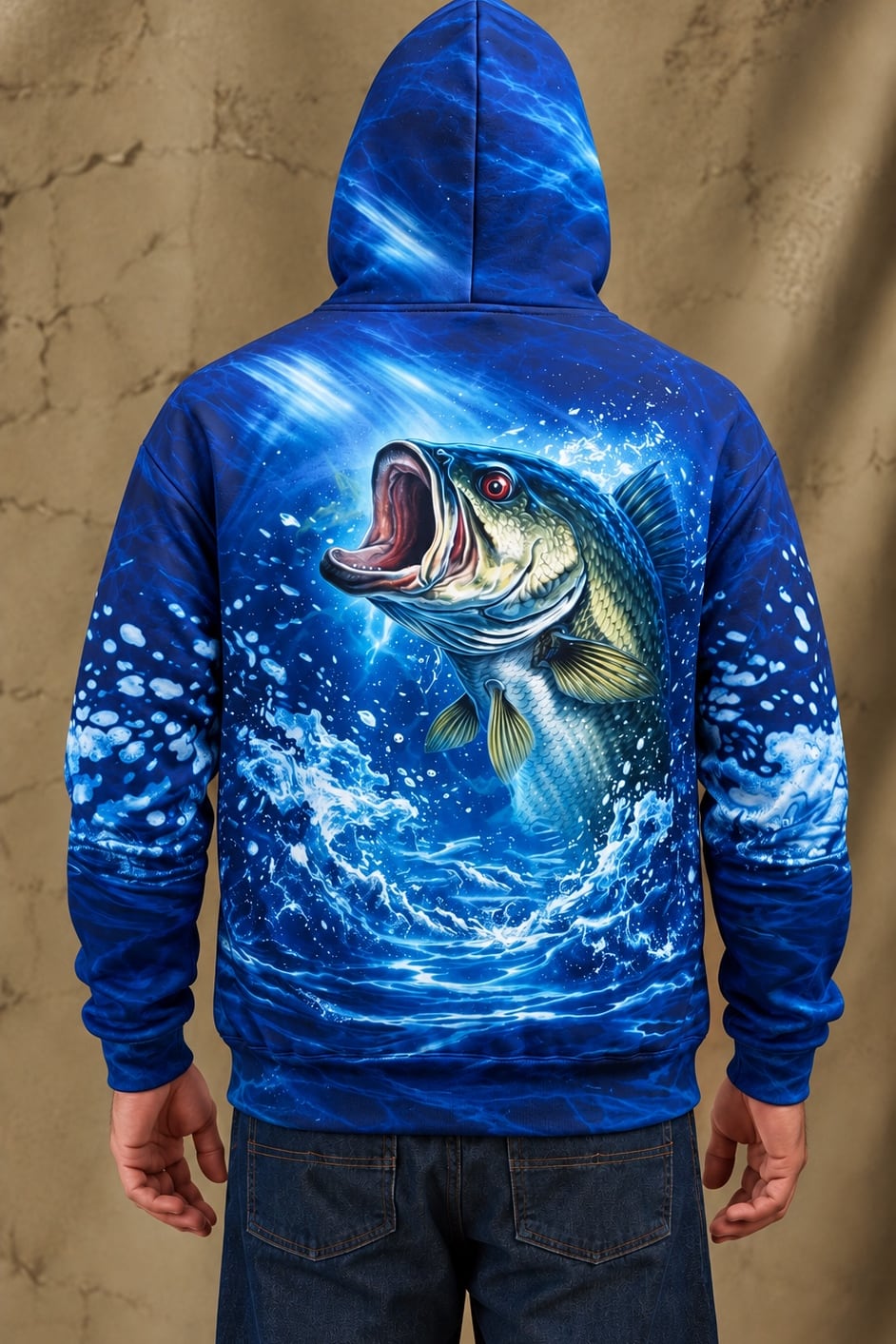 Performance Fleece-Lined Hoodie - Midnight Bass Surge image 2