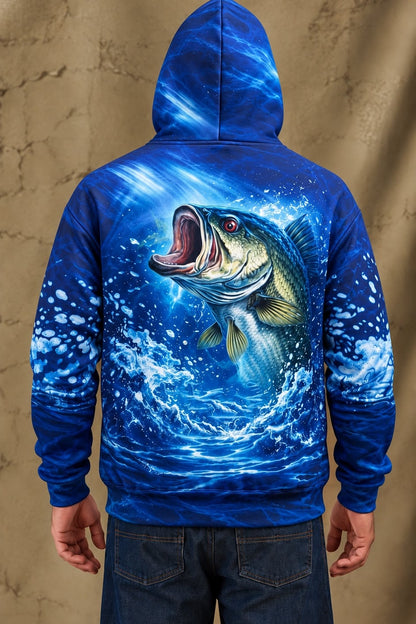 Performance Fleece-Lined Hoodie - Midnight Bass Surge image 2