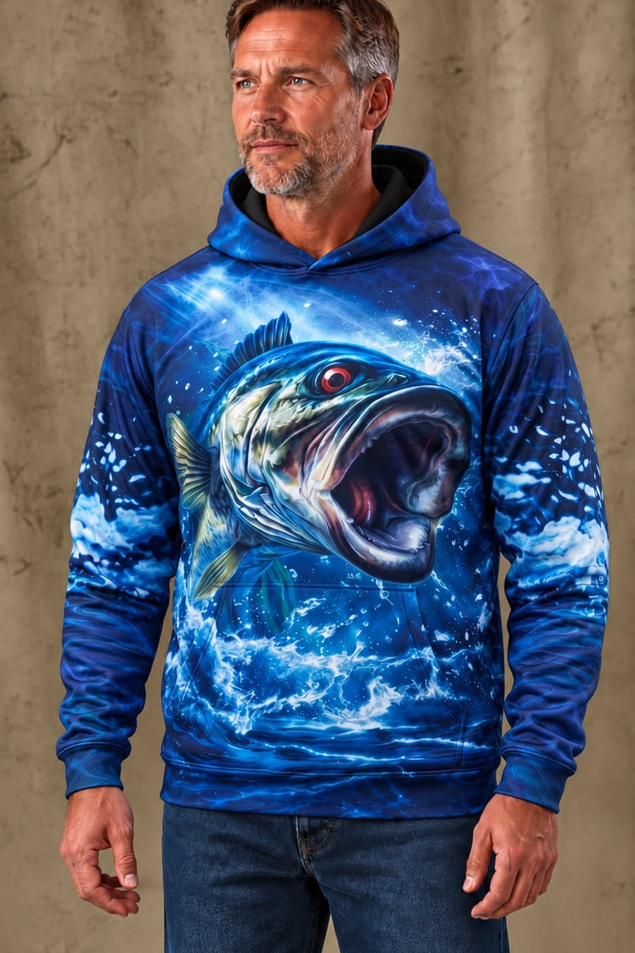 Performance Fleece-Lined Hoodie - Midnight Bass Surge image 3