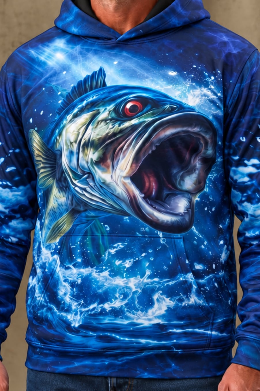 Performance Fleece-Lined Hoodie - Midnight Bass Surge image 4