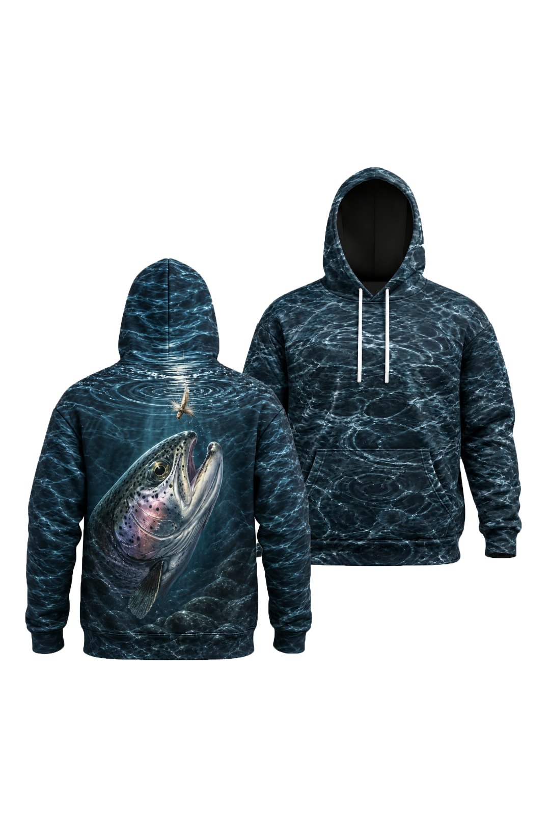 Performance Fleece-Lined Hoodie - River Trout Rise image 1