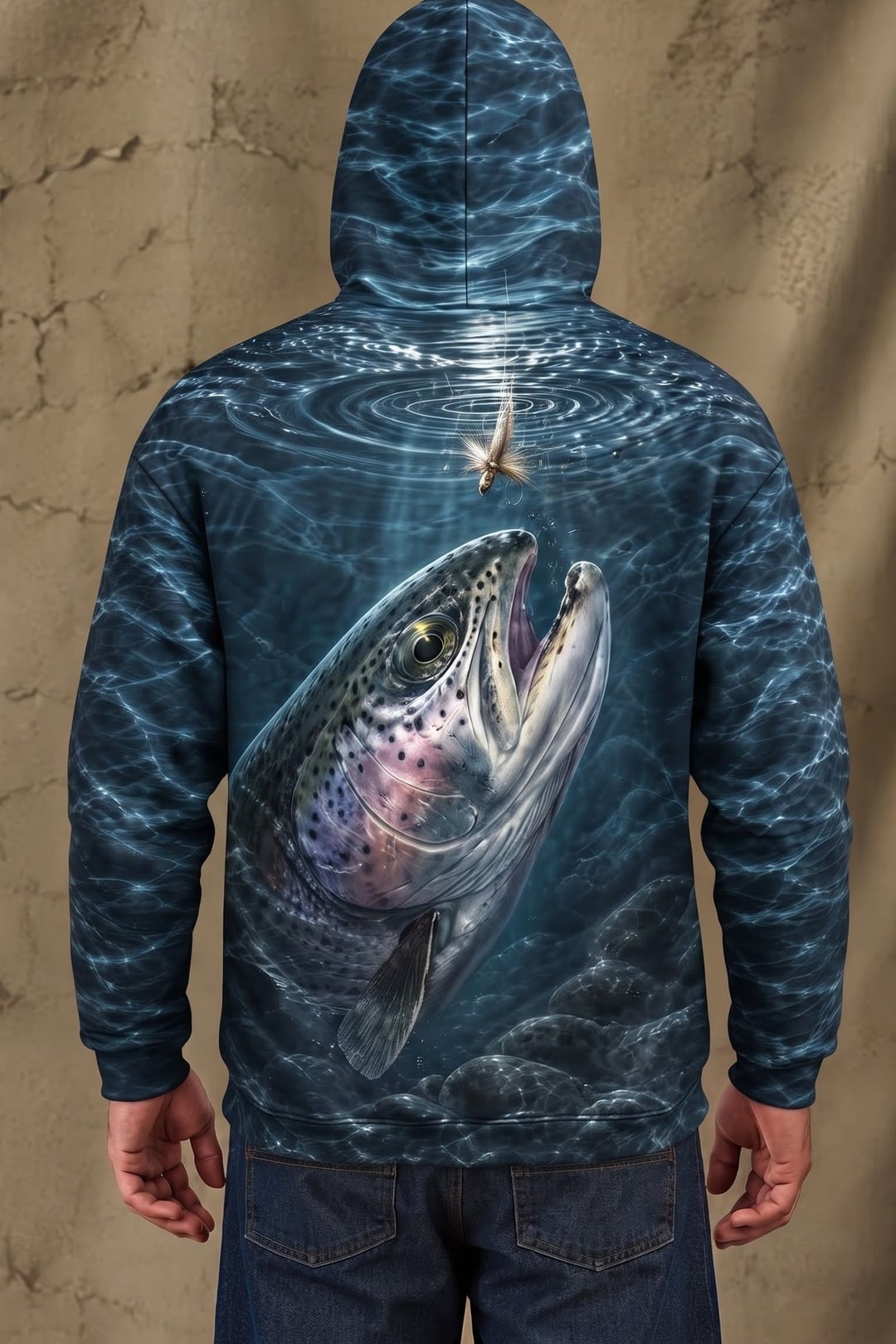 Performance Fleece-Lined Hoodie - River Trout Rise image 2