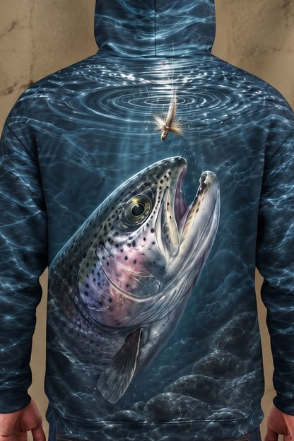 Performance Fleece-Lined Hoodie - River Trout Rise image 4