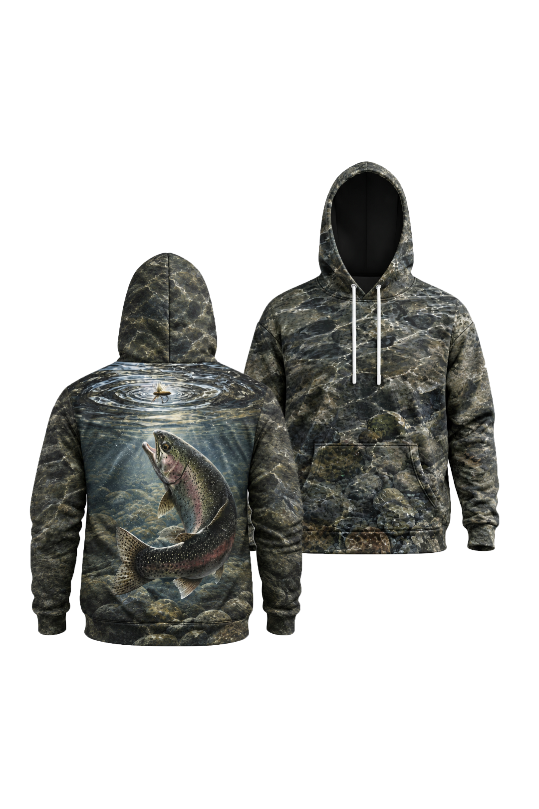 Performance Fleece-Lined Hoodie - River Trout Strike image 1