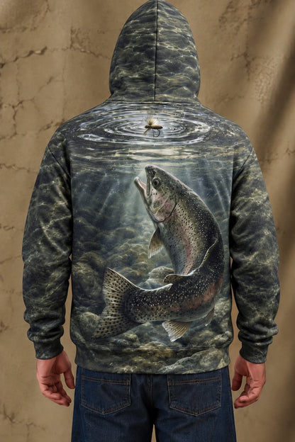 Performance Fleece-Lined Hoodie - River Trout Strike image 2
