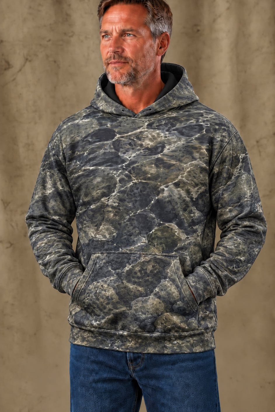 Performance Fleece-Lined Hoodie - River Trout Strike image 3
