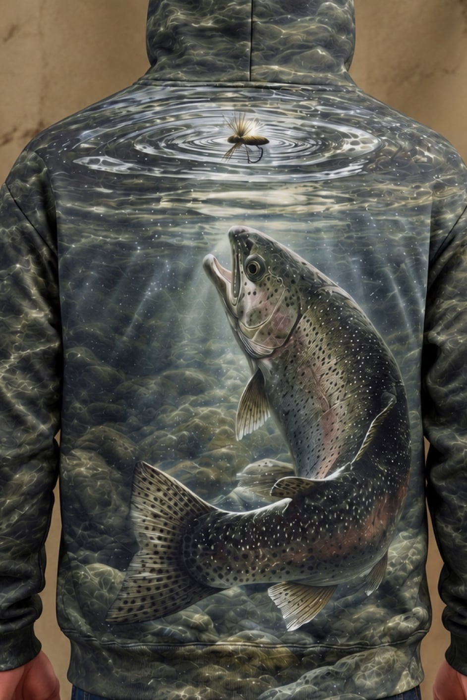 Performance Fleece-Lined Hoodie - River Trout Strike image 4
