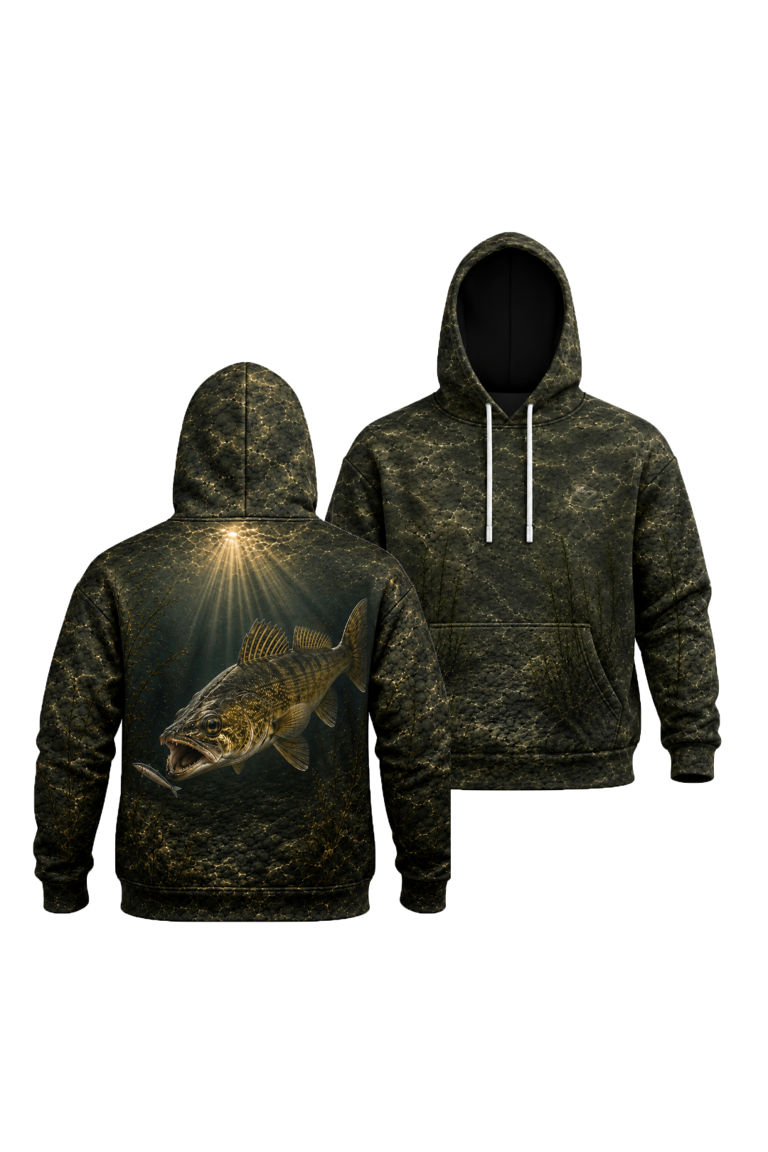 Performance Fleece-Lined Hoodie - Abyssal Sunburst Walleye image 1