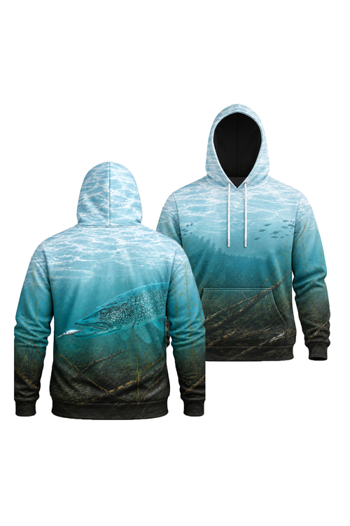 Performance Fleece-Lined Hoodie - Aqua Glacier Pike image 1