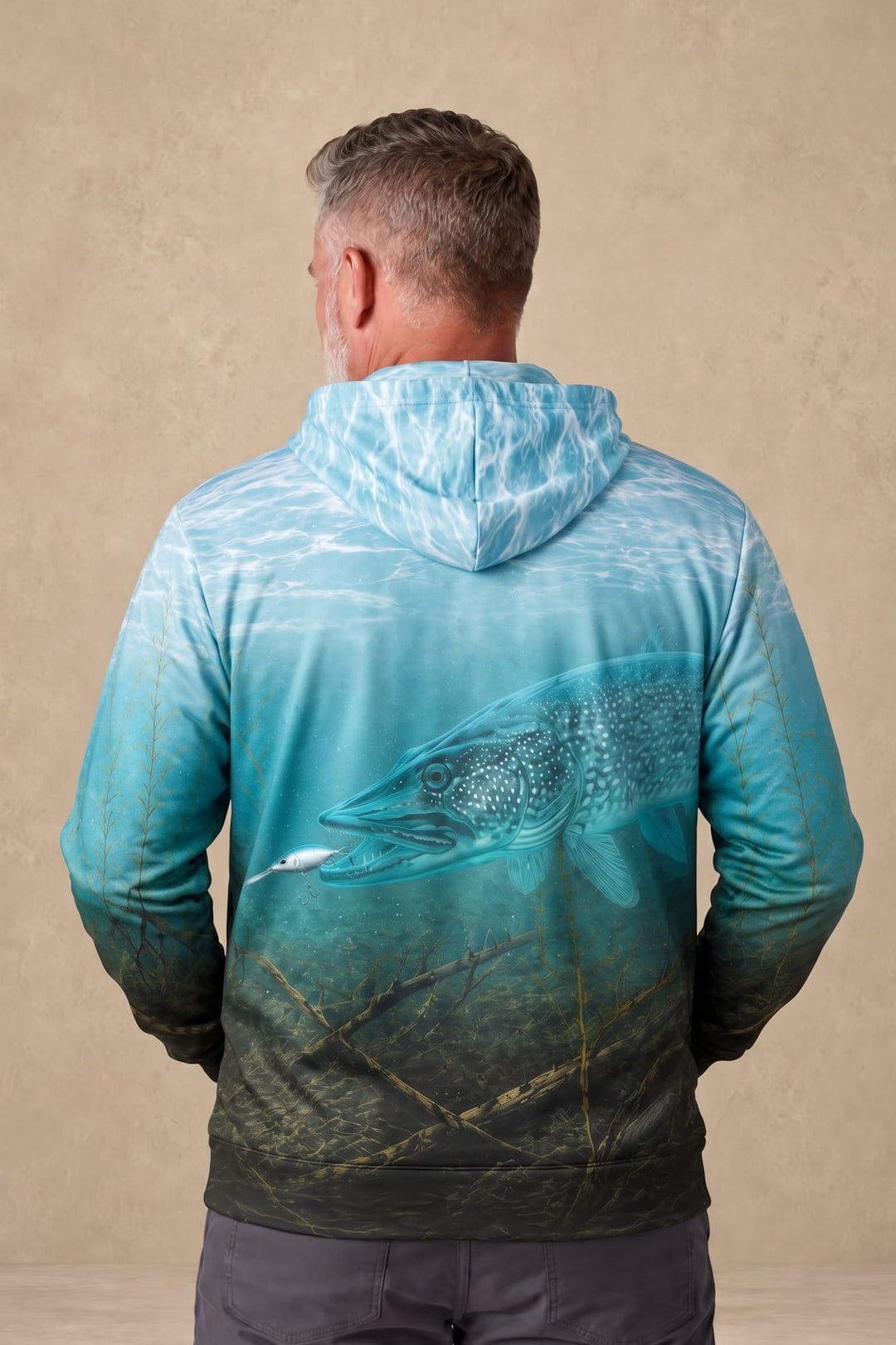 Performance Fleece-Lined Hoodie - Aqua Glacier Pike image 2