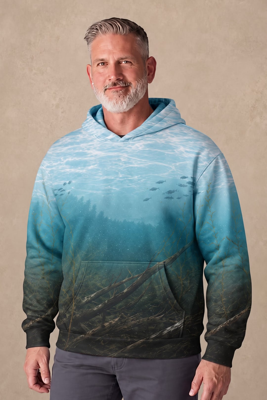 Performance Fleece-Lined Hoodie - Aqua Glacier Pike image 3