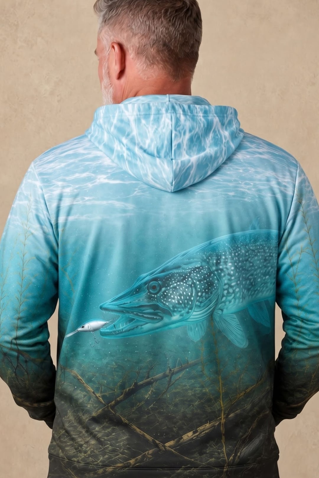 Performance Fleece-Lined Hoodie - Aqua Glacier Pike image 4