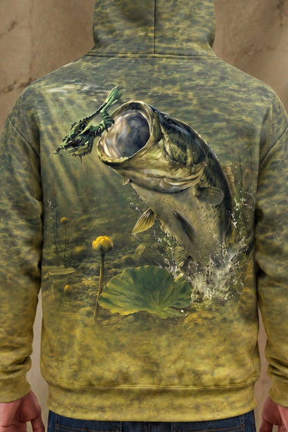 Performance Fleece-Lined Hoodie - Stillwater Frog Bass image 4