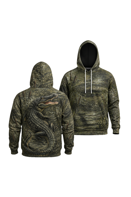 Performance Fleece-Lined Hoodie - Bayou Ambush Gator image 1