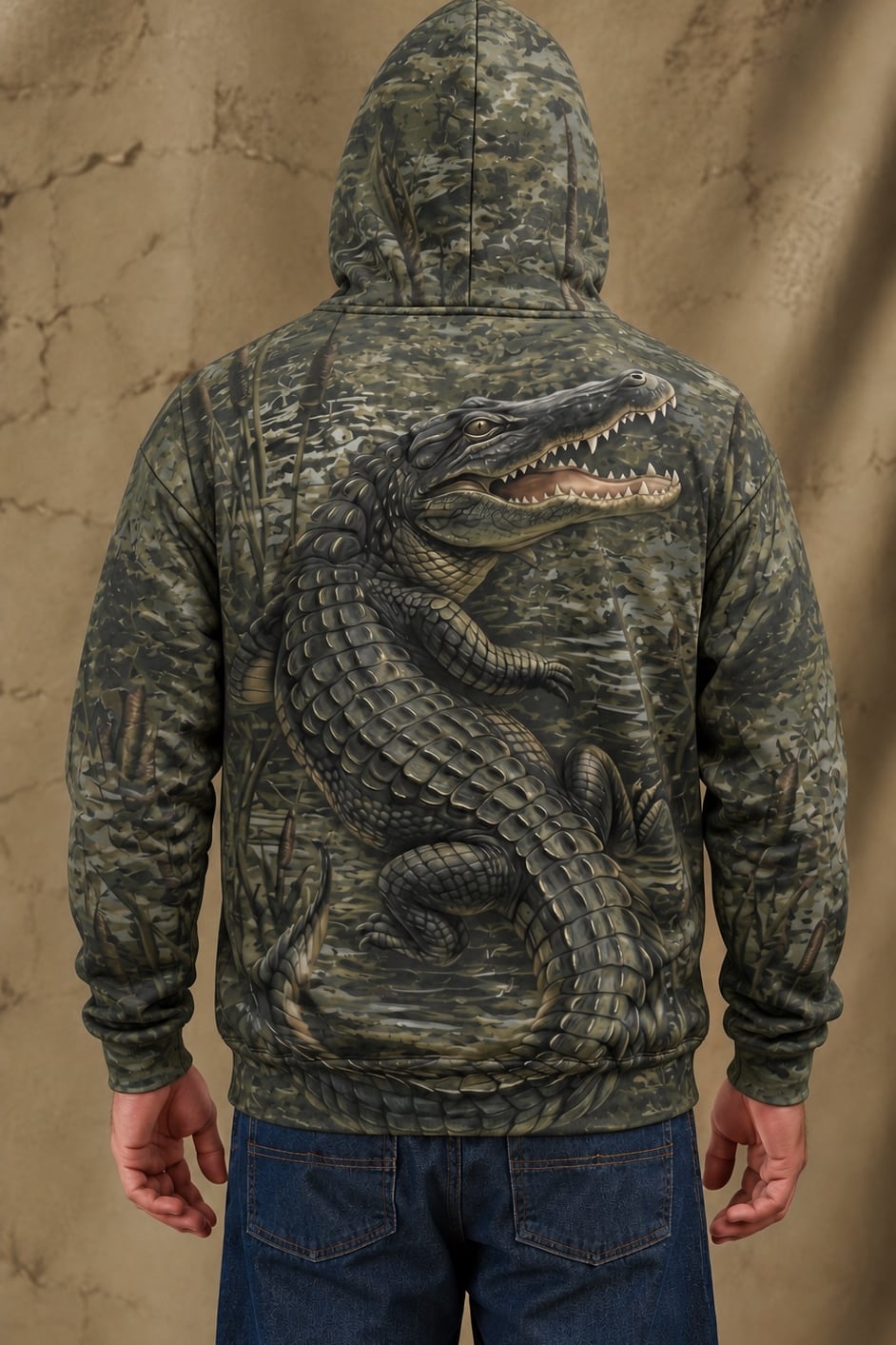 Performance Fleece-Lined Hoodie - Bayou Ambush Gator image 2