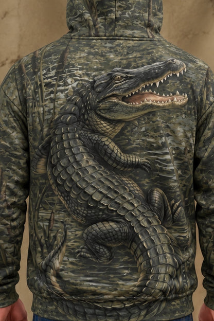 Performance Fleece-Lined Hoodie - Bayou Ambush Gator image 4