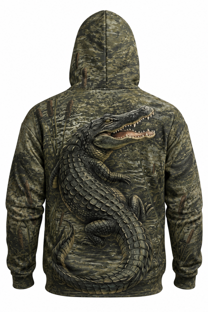 Performance Fleece-Lined Hoodie - Bayou Ambush Gator image 5