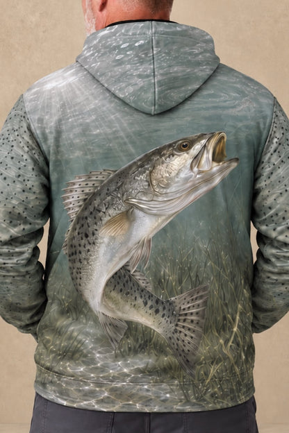 Performance Fleece-Lined Hoodie - Silverline Speckled Trout image 4