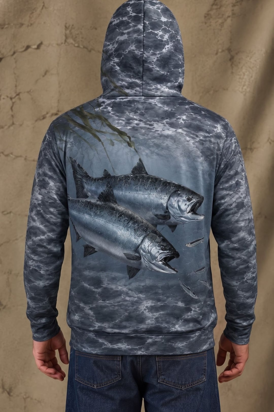 Performance Fleece-Lined Hoodie - Dusk Lake Salmon image 2