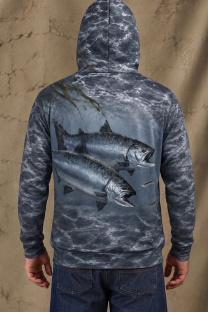 Performance Fleece-Lined Hoodie - Dusk Lake Salmon image 2