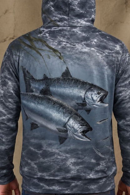 Performance Fleece-Lined Hoodie - Dusk Lake Salmon image 4