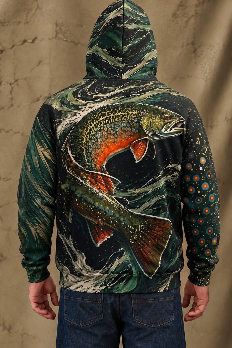 Performance Fleece-Lined Hoodie - Whirlpool Brook Trout image 2